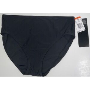 NWT Women's TYR Fitness Solid High Waisted Bikini Swimsuit Bottoms Black Size 16